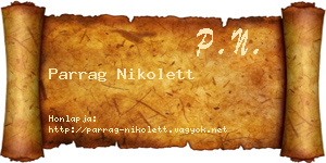 Parrag Nikolett névjegykártya